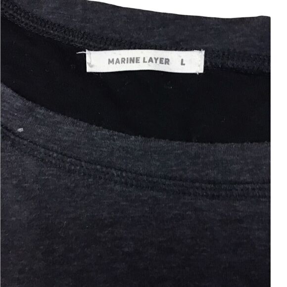 Marine Layer Charcoal Gray Double Layer Boxy Sweatshirt - Picture 2 of 9